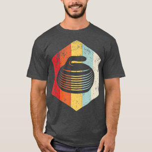 Retro Curling Stone Silhouette Gift T Shirt