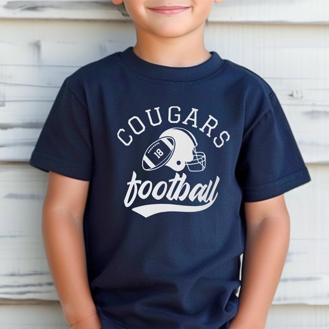 Retro Custom Football Team Navy Kids T Shirt (Skapare uppladdad)
