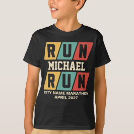 Retro Custom Name Marathon Support Kids T Shirt