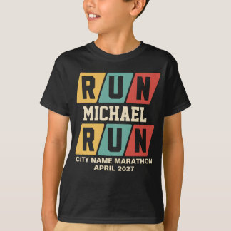 Retro Custom Name Marathon Support Kids T Shirt