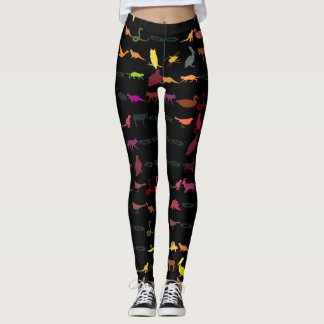 Retro Cute Animals Mönster Leggings