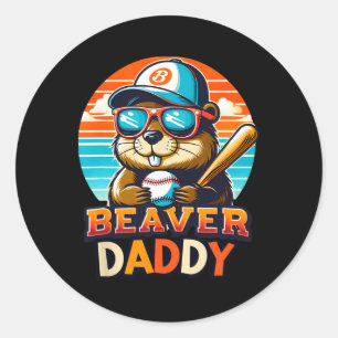 Retro Cute Beaver Paper Baseball Vintage Animal Sp Runt Klistermärke