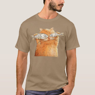 Retro Cute Cat Fish Art Eyes Fish Kitten Catfish M T Shirt