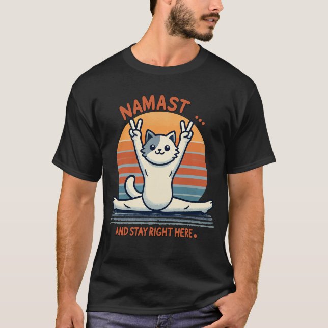 Retro Cute Cat som gör spalterna T Shirt (Framsida)