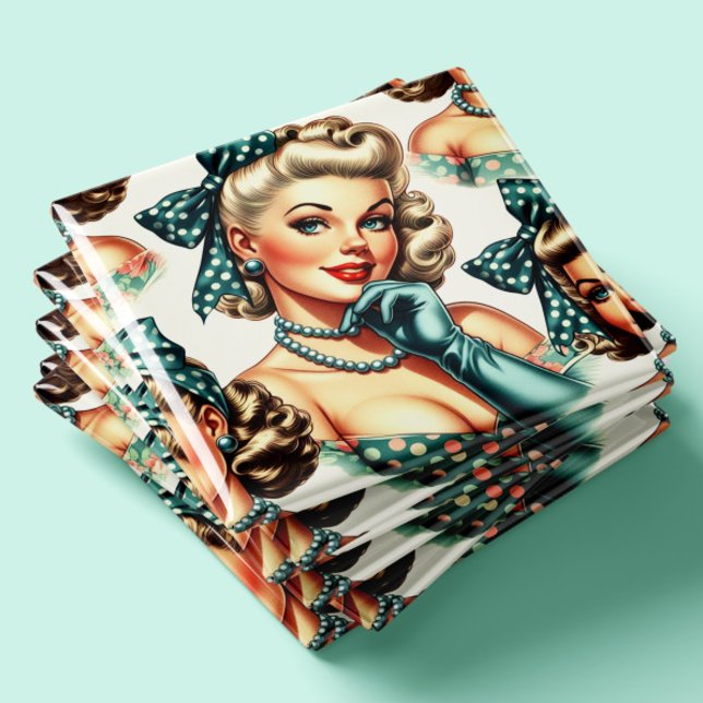 Retro Cute Classic Pinup Magnet (Skapare uppladdad)