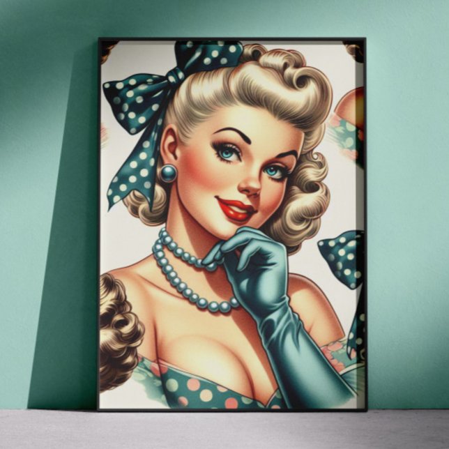 Retro Cute Classic Pinup Poster (Skapare uppladdad)