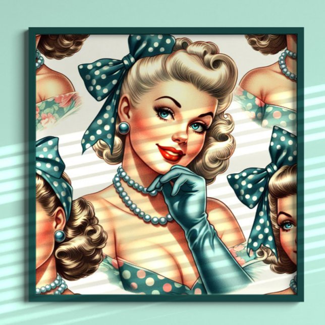 Retro Cute Classic Pinup Poster (Skapare uppladdad)