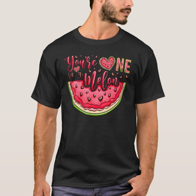 Retro Cute du är en Melon Valentine Day Cute T Shirt (Framsida)