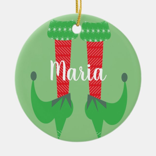 Retro Cute Elf Feet Heels Julklapp Julgransprydnad Keramik (Framsidan)