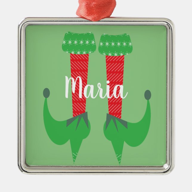 Retro Cute Elf Feet Heels Julklapp Julgransprydnad Metall (Framsidan)