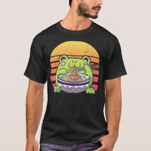 Retro Cute Frog Ramen  T Shirt