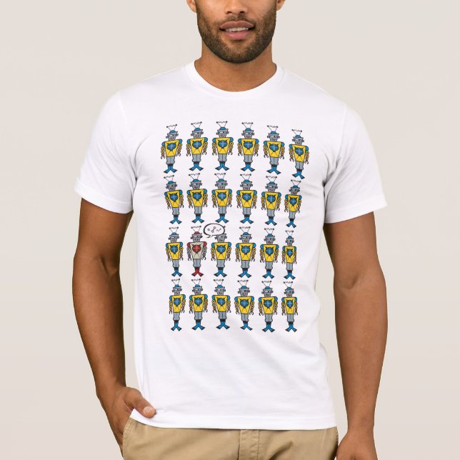 Retro Cute Funny Roligt Leksak Tecknad Talking Rob Tee Shirt (Framsida)