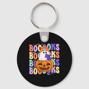 Retro Cute Ghost Teacher Halloween Librarian Read Nyckelring