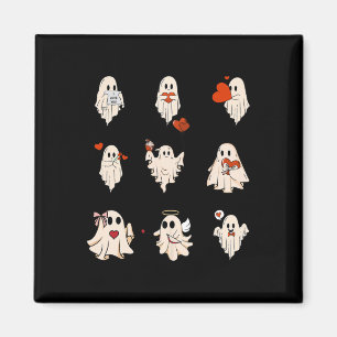 Retro Cute Ghost Valentines day Women Manar Kids Magnet