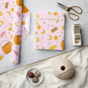 Retro Cute Halloween fest Rosa Presentpapper