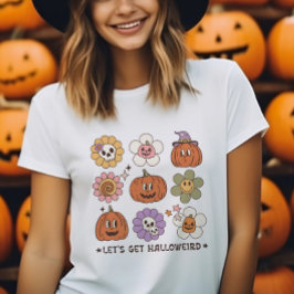 Retro Cute Halloween Flowers T Shirt