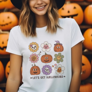 Retro Cute Halloween Flowers T Shirt