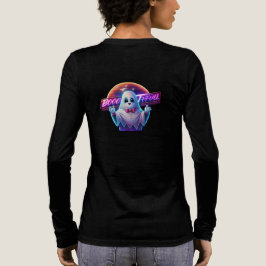 Retro Cute Halloween Ghost Artwork - Neon T Shirt