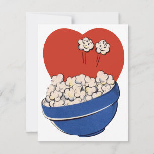Retro Cute Humor, Popcorn för Movies!