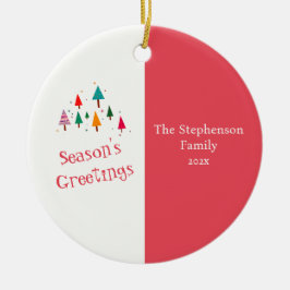 Retro Cute Julgranar Ornament