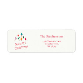 Retro Cute Julgranar Retur adressetikett Returadress Etikett