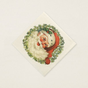 Retro Cute Knubbig jultomte Helgdag Pappersservett