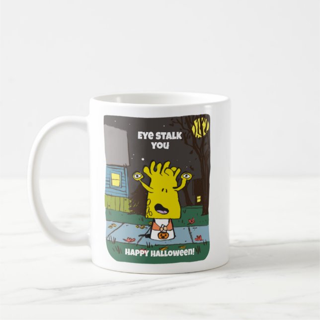 Retro Cute Monster Halloween Mugg (Vänster)