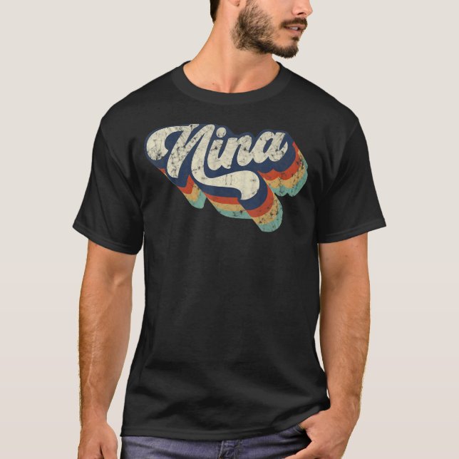 Retro Cute Nina for Grandma Best Nina Ever Mother' T Shirt (Framsida)