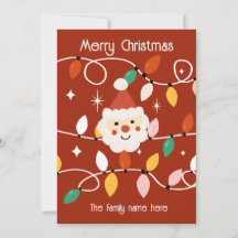 Retro Cute Santa med Fairy Ljus Red