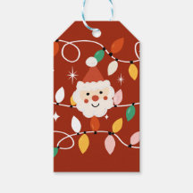 Retro Cute Santa med Fairy Ljus Red