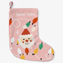 Retro Cute Santa med Fairy Ljus Rosa