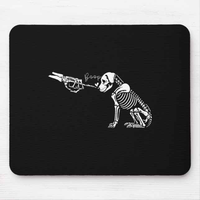 Retro Cute Skeleton Hand Boop Hund Funny Halloween Musmatta (Framsidan)