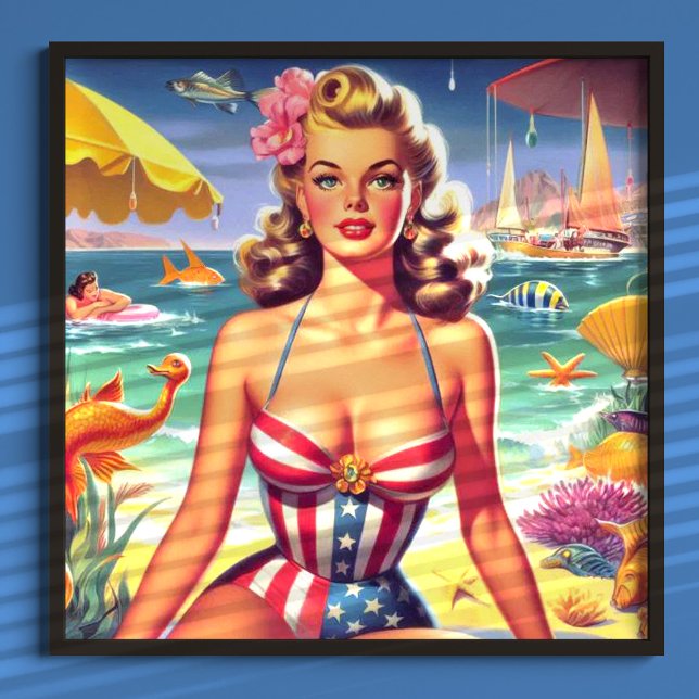 Retro Cute Summer Pin-up Poster (Skapare uppladdad)