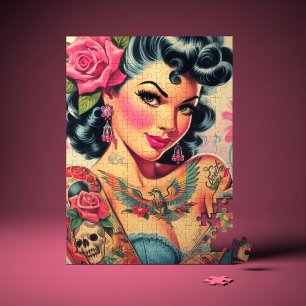Retro Cute Tattoed Pin-up Pussel