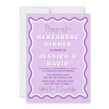 Retro Cute Vågigt Lila Photo Rehearsal Middag