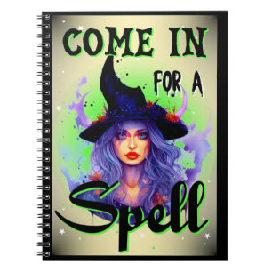 Retro Cute Witchy Halloween Anteckningsbok