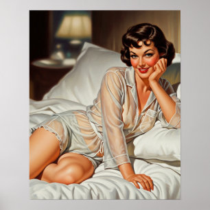 Retro Cute Woman 50 Pin-up Poster