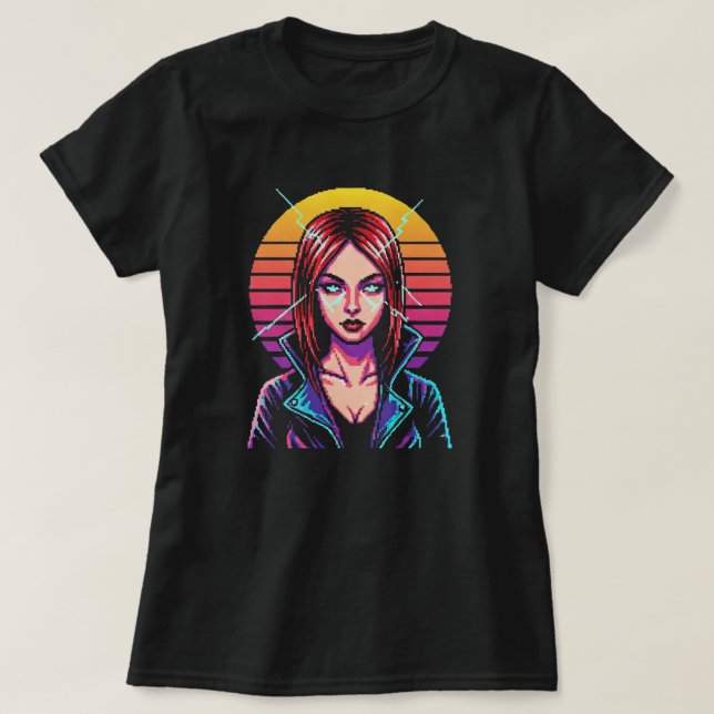 Retro-Cyber Warrior T Shirt (Design framsida)
