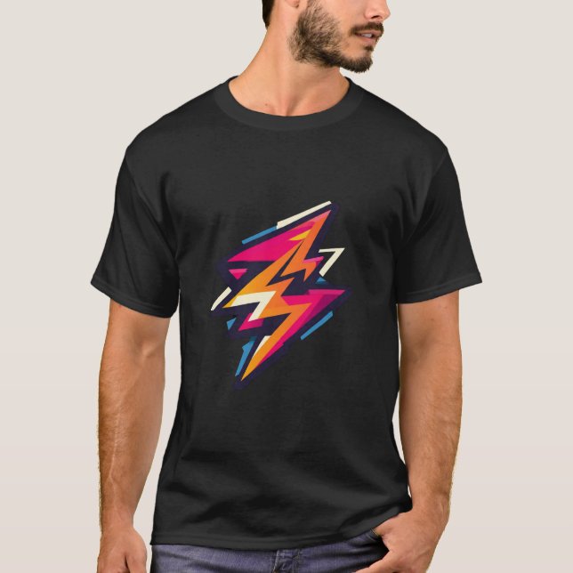 Retro Cyberbolt Grafisk T-Shirt (Framsida)