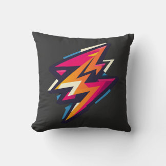 Retro Cyberbolt Grafisk T-Shirt Kudde