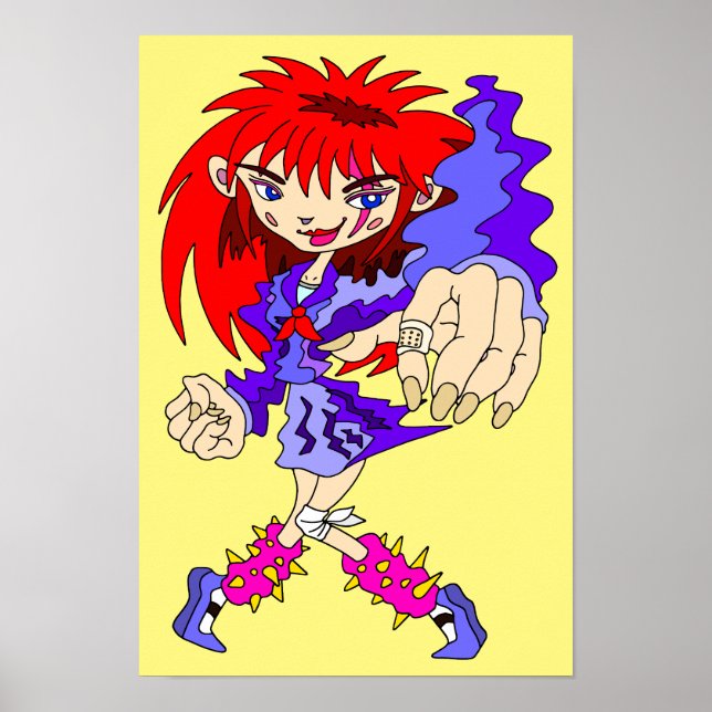 Retro Cyberpunk Flicka. Poster (Framsidan)