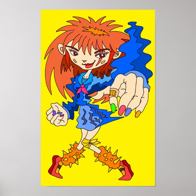 Retro Cyberpunk-flicka. Poster (Framsidan)