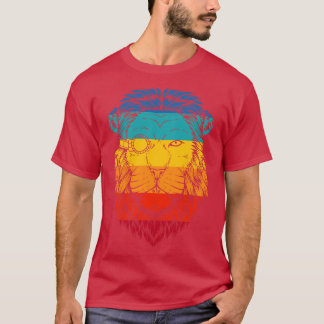 Retro Cyberpunk Lejon T Shirt