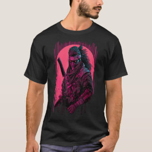 Retro Cyberpunk Samurai Shirt Japanskt Vaporwave A T