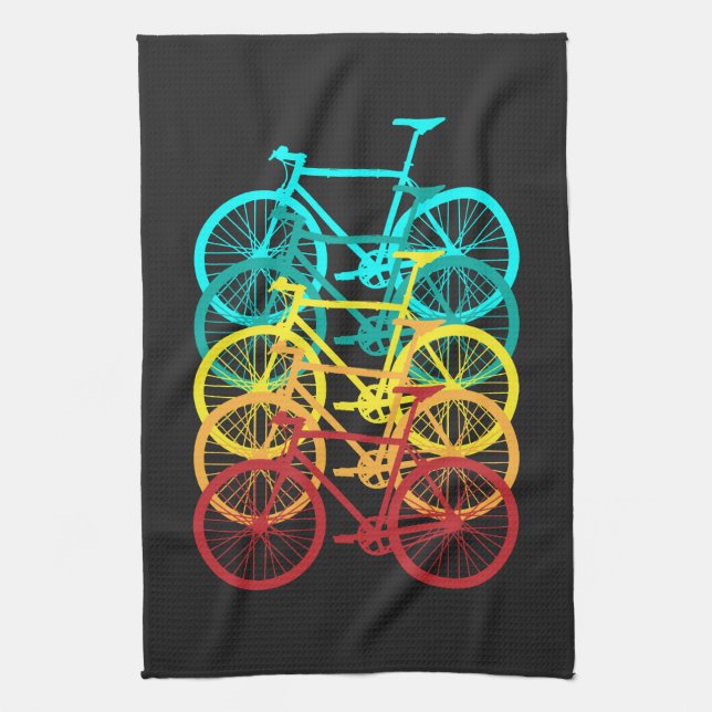 Retro Cycling, Road Bike, Vintage Bike Kökshandduk (Vertikal)