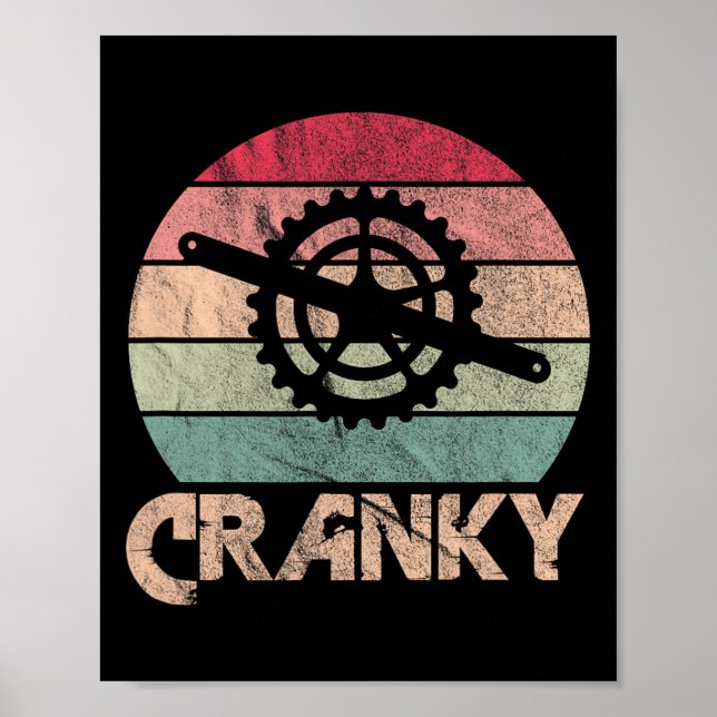 Retro cykel cykling cykel däck cranky  poster (Framsidan)