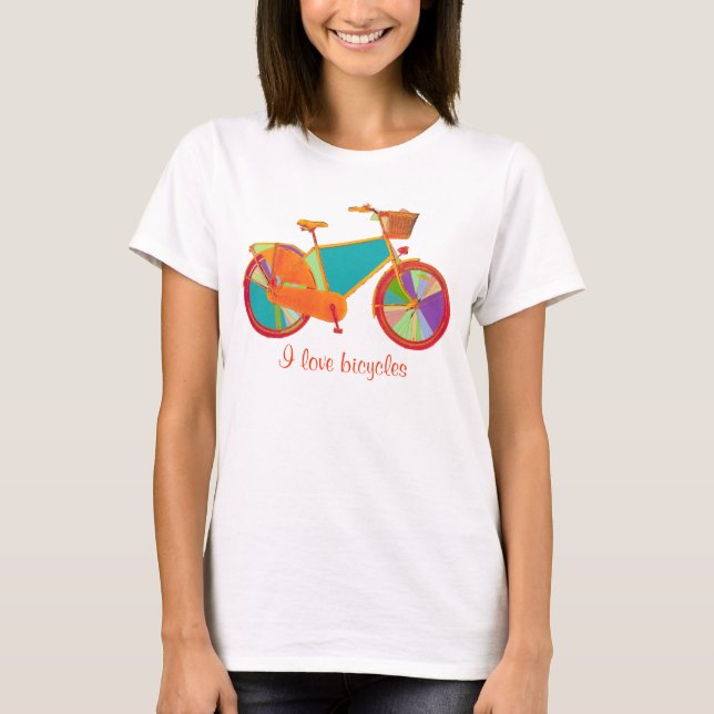Retro-cykel färg tee (Framsida)