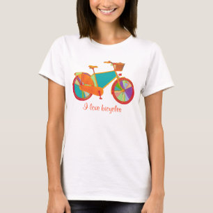 Retro-cykel färg tee shirt