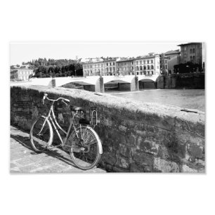 Retro cykel i staden av Florence, italien Fototryck