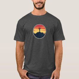 Retro cykel solnedgång t shirt